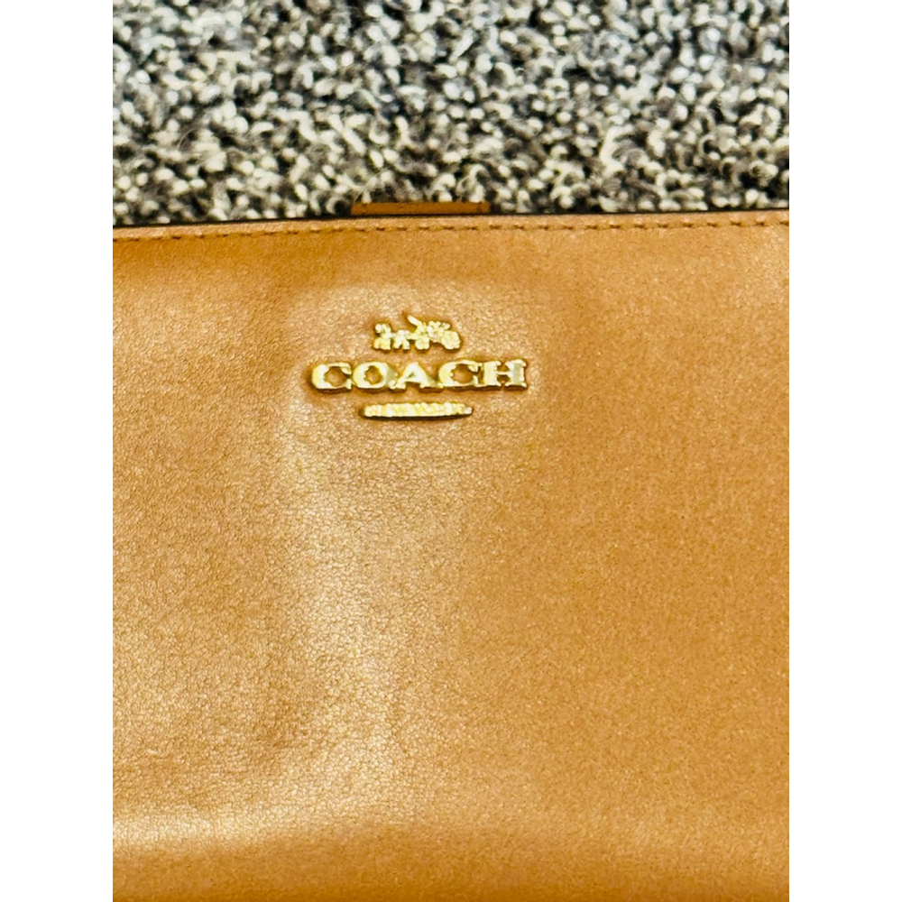 Coach Tan Leather Zip-Around Wallet Clutch Organizer - Picture 3 of 6